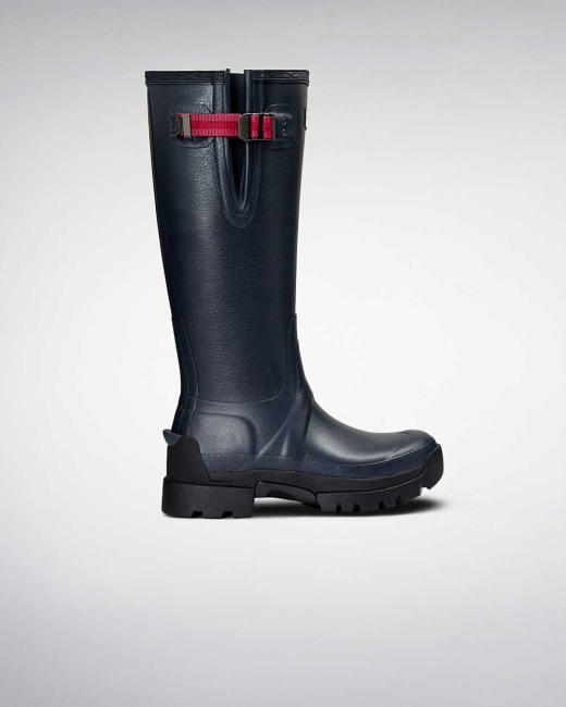 Gumaky Hunter Balmoral Side 3mm Neoprene Kratke Wellington Adjustable Damske Námornícka Modrá | GKET