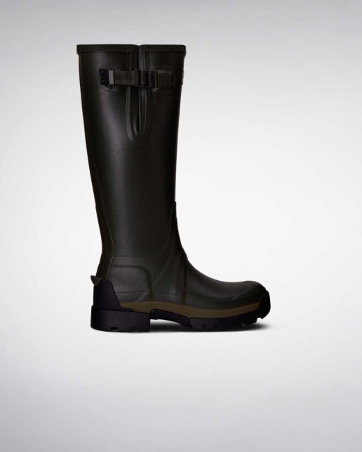 Gumaky Hunter Balmoral Side 3mm Neoprene Kratke Wellington Adjustable Damske Zelene | MWOY-71862