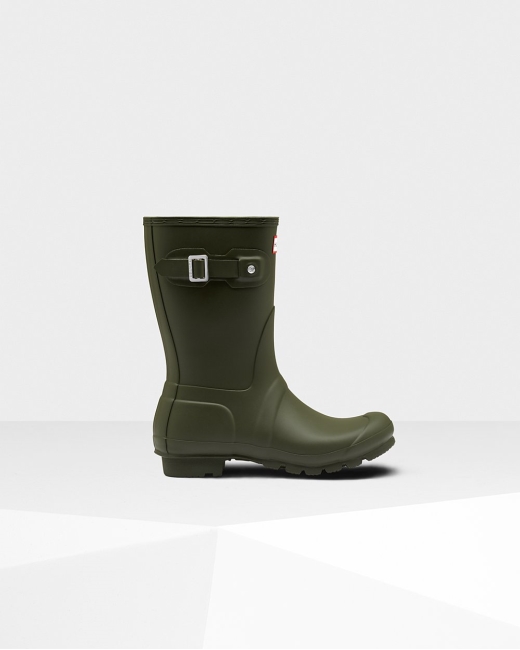 Gumaky Hunter Original Kratke Damske Olivovo Zelená | XRLM-16048