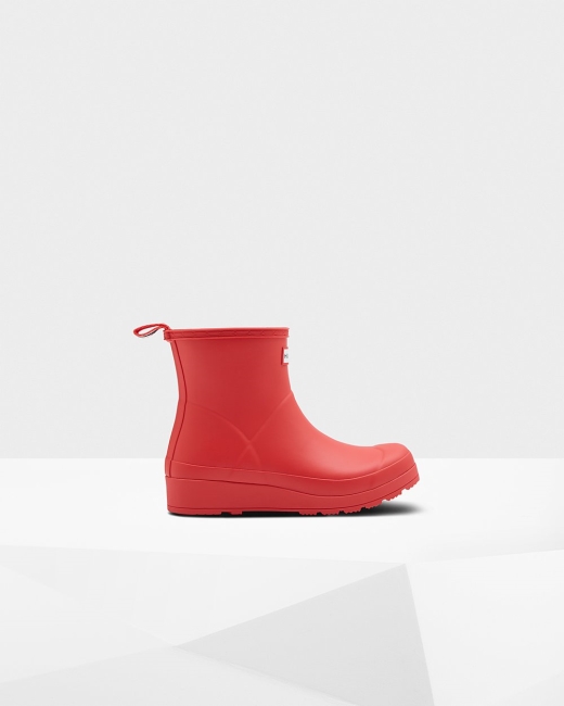 Gumaky Hunter Original Kratke Rain Play Damske Červené | NHXK-02589
