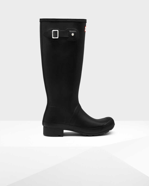 Gumaky Hunter Original Tour Foldable Wellington Vysoke Damske Čierne | JFZP-01245
