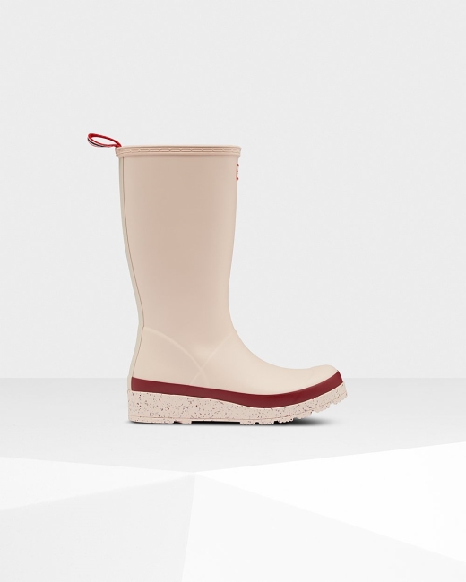 Gumaky Hunter Original Vysoke Speckle Rain Play Damske Béžové / Červené | PCXO-27136