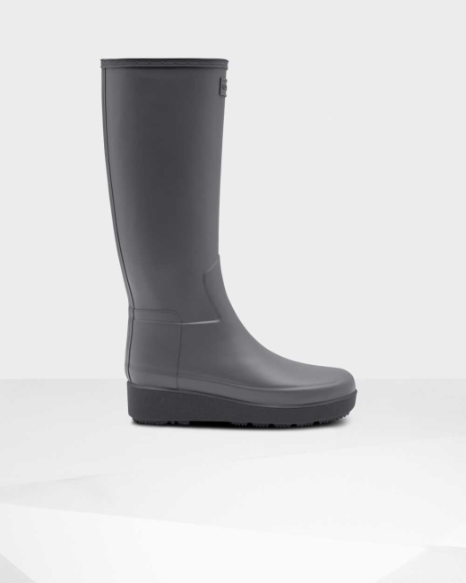 Gumaky Hunter Refined Slim Fit Creeper Wellington Vysoke Damske Siva | MTUB-80593