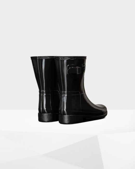 Gumaky Hunter Refined Slim Fit Gloss Kratke Damske Čierne | RXOQ-53082