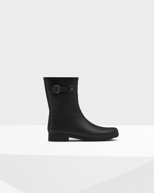 Gumaky Hunter Refined Slim Fit Kratke Damske Čierne | JFKT-47056