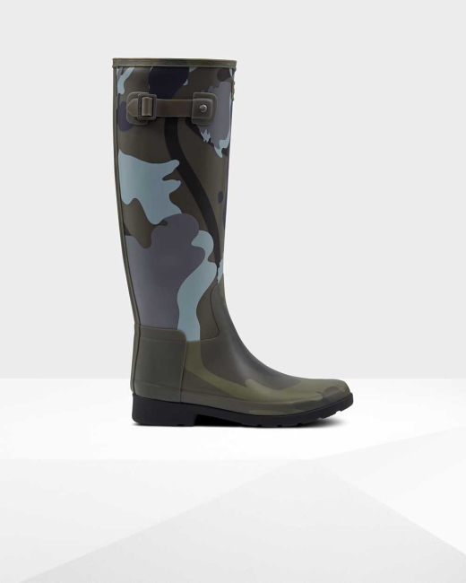 Gumaky Hunter Refined Slim Fit Rockpool Camo Gum Wellington Vysoke Damske Siva | CZVF-63487